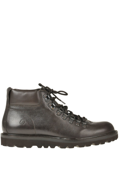 Shop Max Mara Leather Lace Up Boots In Dark Brown