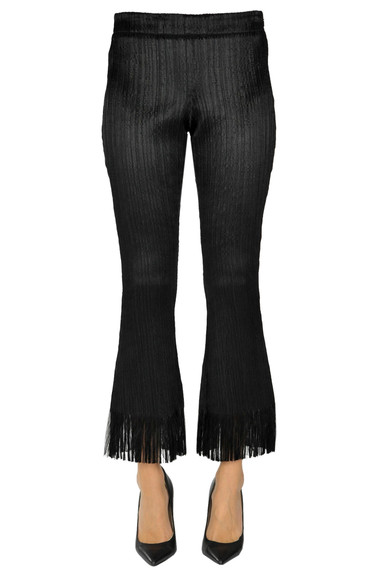 Shop Chloé Embossed Fabric Trousers In Black