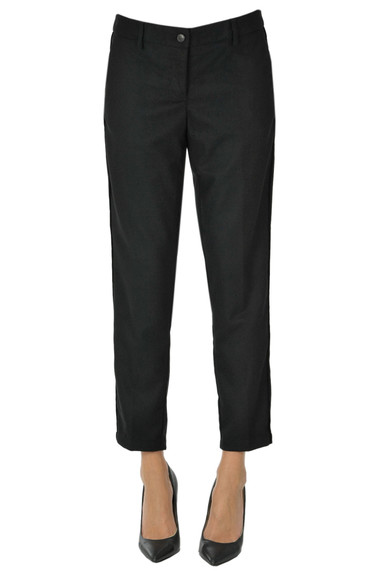 Shop White Sand Slim Trousers In Black