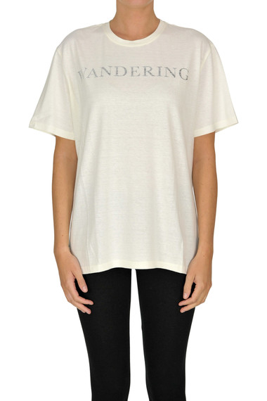 Wandering Designer Logo T-shirt In Cream