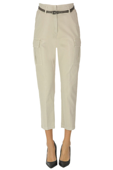 PESERICO CARGO STYLE COTTON TROUSERS