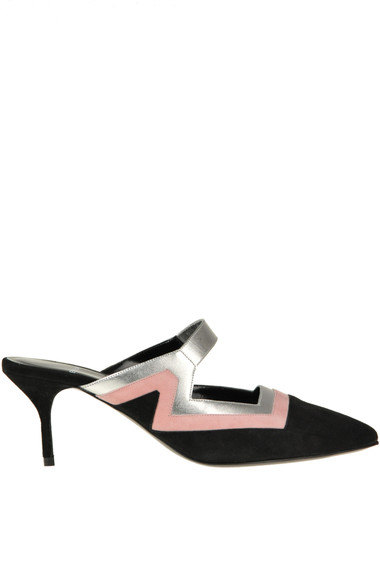 PIERRE HARDY COLOR BLOCK LEATHER MULES
