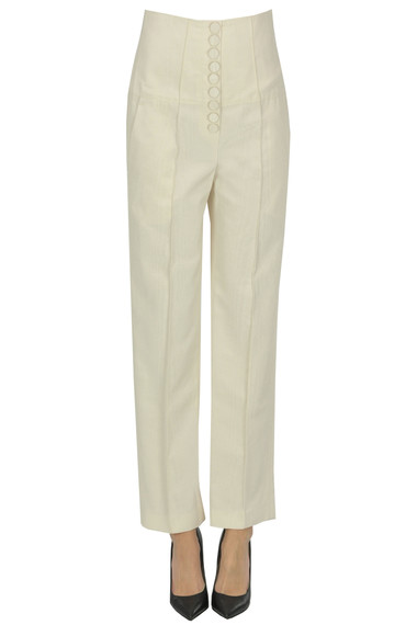 RACIL TEXTURED FABRIC TROUSERS
