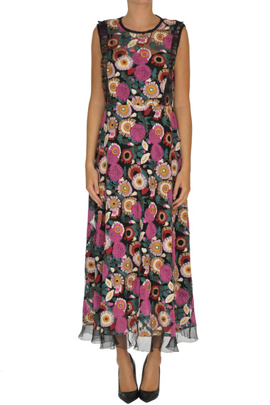 RED VALENTINO EMBROIDERED LONG DRESS