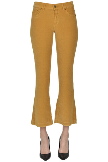 Glamest Donna Abbigliamento Pantaloni e jeans Pantaloni Pantaloni in velluto Pantaloni Sharon cropped in velluto 