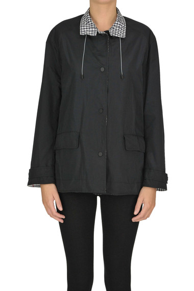 Ahirain Reversible Techno Fabric Jacket In Black