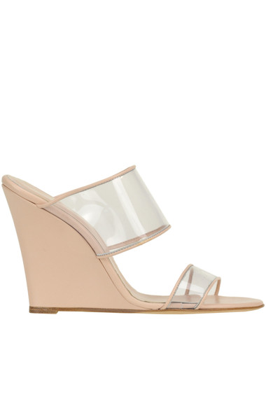 Shop Paris Texas Pvc And Leather Mules In Cipria