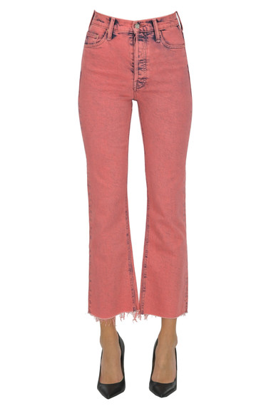 Shop Mother The Tripper Jeans In Dark Pink