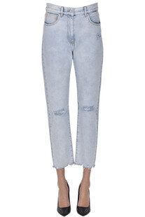 Cropped destroyed jeans MSGM