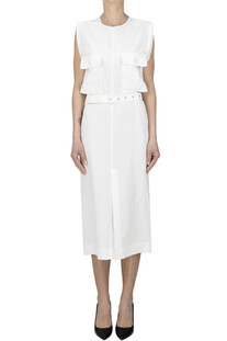 Abito a tubino in viscosa e lino Semicouture