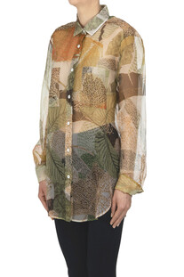 Oversized printed silk shirt Caliban