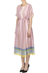 Abito midi in lino a righe Eka