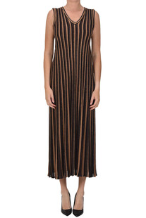 Pleated knit dress with lurex D.Exterior