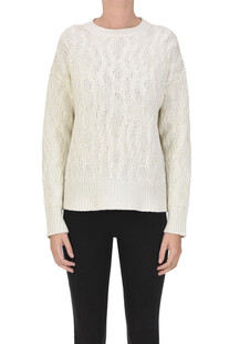 Cable knit pullover with lurex Fabiana Filippi