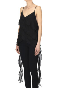 Top in chiffon con ruches Nenette