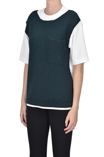 T-shirt con inserto in maglia Jejia