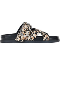 Animal print haircalf slides Strategia