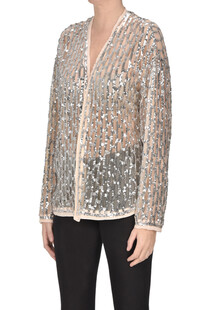 Giacca camicia in tulle con paillettes Forte_Forte