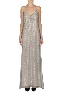 Abito sottoveste con paillettes e perline Semicouture
