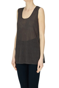 Tank top in lino e viscosa P.A.R.O.S.H.