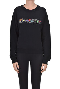 Embroidered designer logo sweatshirt Moschino Couture