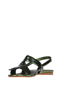Metallic effect leather sandals Del Carlo