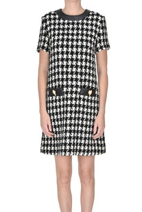 Houndsthooth print bouclè dress Moschino Couture