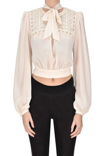 Blusa cropped con pizzo Elisabetta Franchi