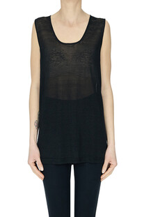 Tank top in lino e viscosa P.A.R.O.S.H.