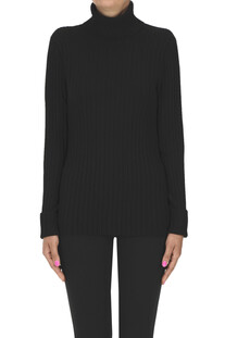 Ribbed cashmere turtleneck pullover  Verybusy