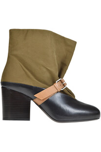 Leather and canvas ankle boots Lemaire