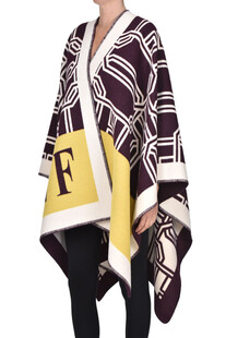 Lettering jacquard cloth cape Elisabetta Franchi