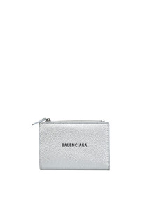 Cash folder metallic effect leather mini wallet Balenciaga
