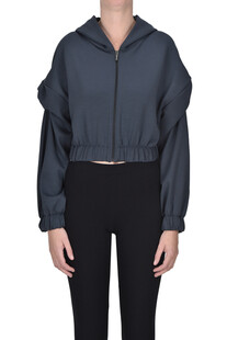 Felpa cropped con zip e cappuccio Hinnominate