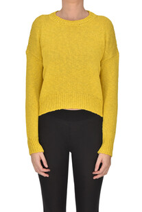 Pullover cropped in cotone lino Base Milano