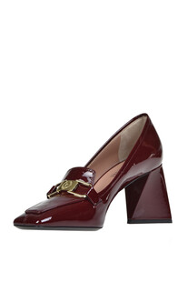 Heeled patent leather loafers Pollini