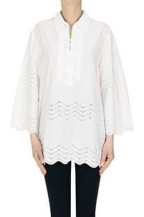 Sangallo lace insert blouse True Royal