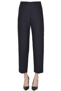 Cropped cotton and linen trousers 19.70 Seventy