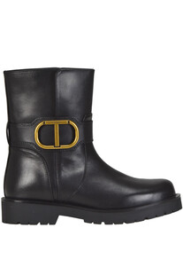 Leather biker boots Twinset Milano