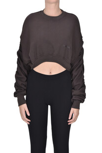 Felpa cropped con maniche arricciate Hinnominate