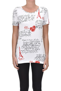 T-shirt stampata in viscosa Love Moschino