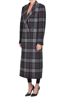 Cappotto doppiopetto stampa check MSGM