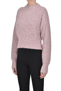 Cropped ribbed knit pullover Scaglione