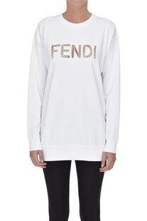 Cut-out designer logo sweatshirt Fendi