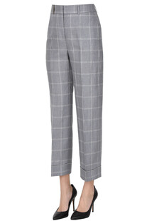 Checked print linen trousers Peserico