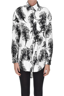Giacca camicia in denim stampato Moschino Couture