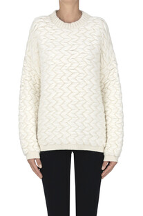 Woven chunky knit pullover Scaglione