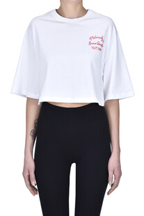 Cropped designer logo t-shirt PHILOSOPHY di Lorenzo Serafini