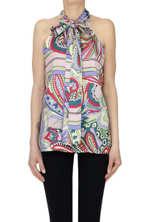 Top in satin stampa foulard Liu Jo