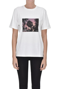 T-shirt stampata effetto used Saint Laurent